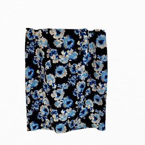 White House Black Market, Blue, Cream, Tan Floral Pencil Skirt